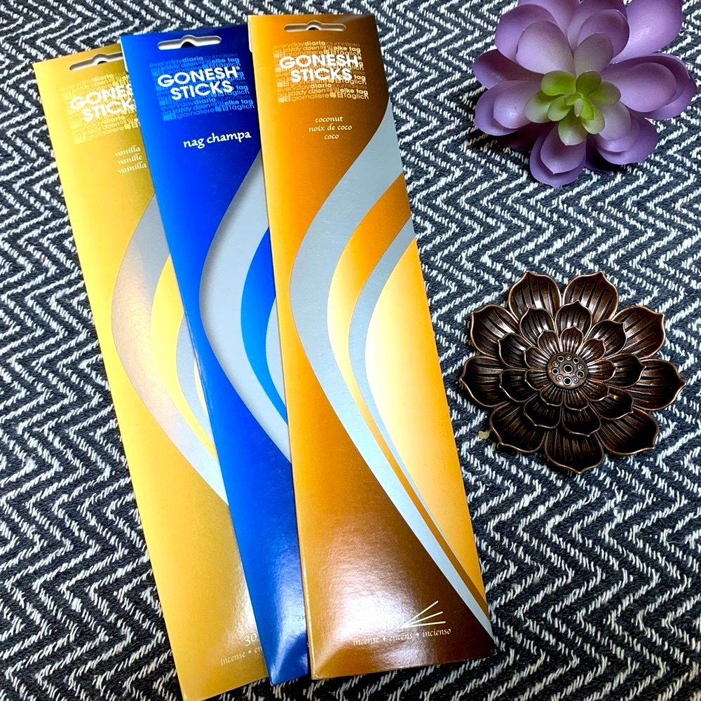💕 Gonesh Lotus Flower Incense Set 📿